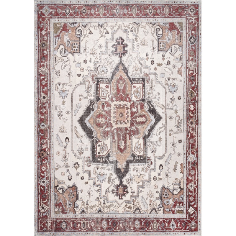 Bloom Medallion Washable Rug | Rust