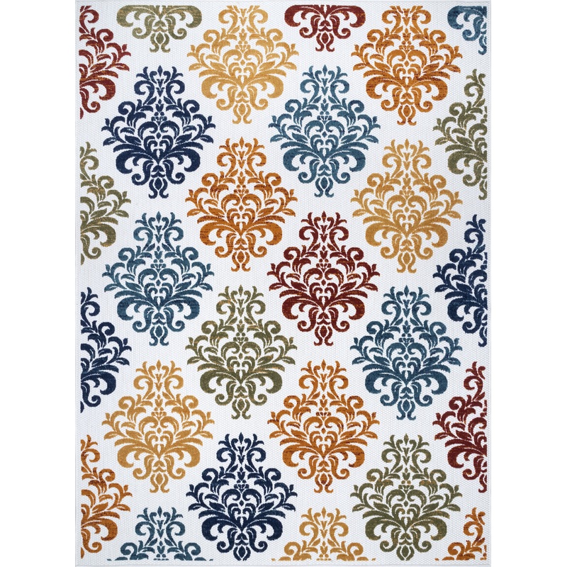 Hayden Damask Indoor/Outdoor Rug | Multicolor