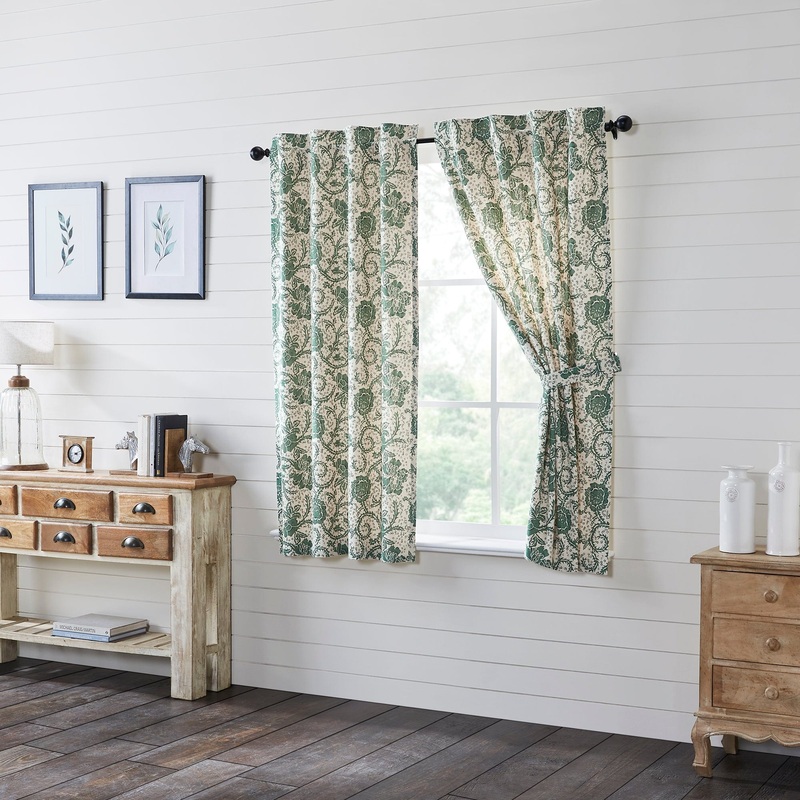 Dorset Green Floral Short Panel Set of 2 63×36