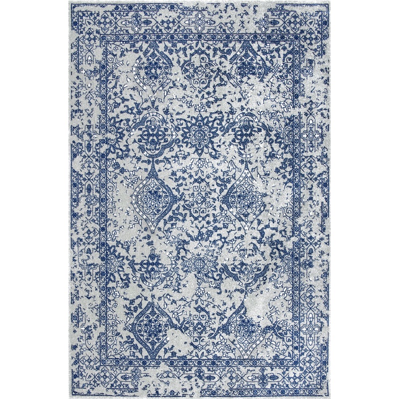 Floral Ornament Rug | Blue