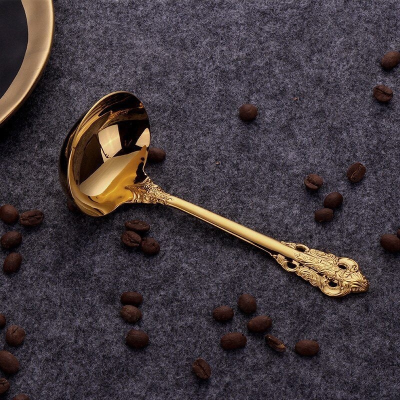 Gravy Ladle Set – 18/10 Gold Accent Stainless Steel