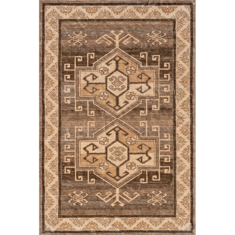 Norma Vintage Medallion Washable Rug | Brown