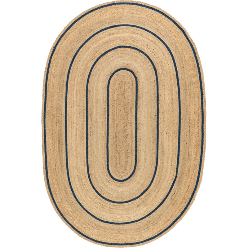 Ripplewood Oval Jute Rug | Navy