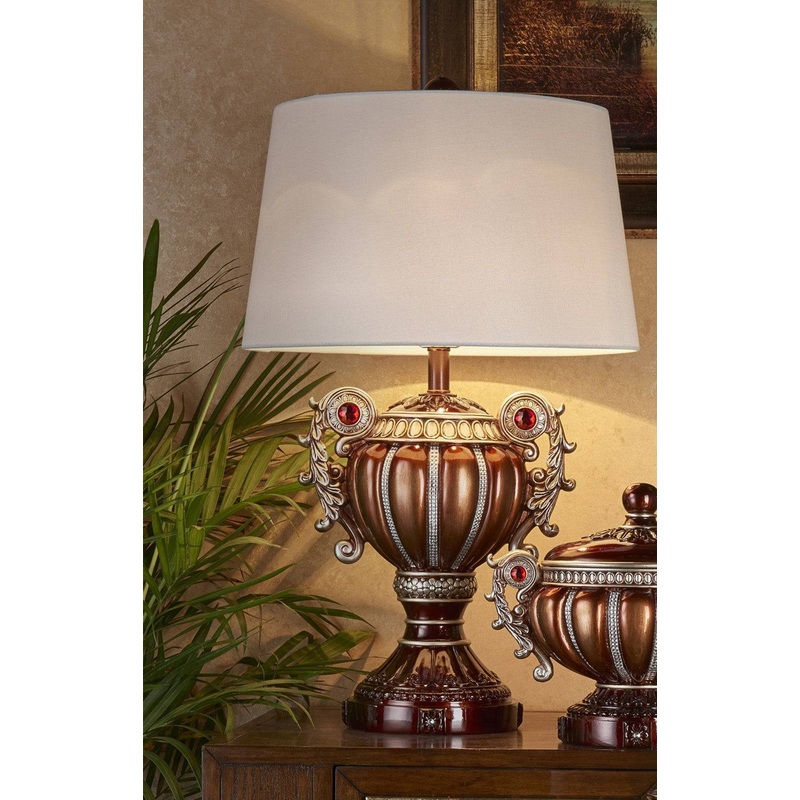 Tall Bronze Urn Shaped Table Lamp