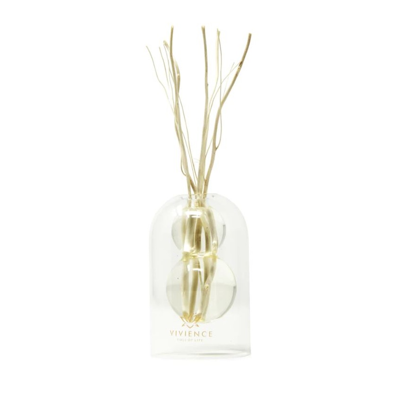 Clear Reed Diffuser with White Circular Inlay