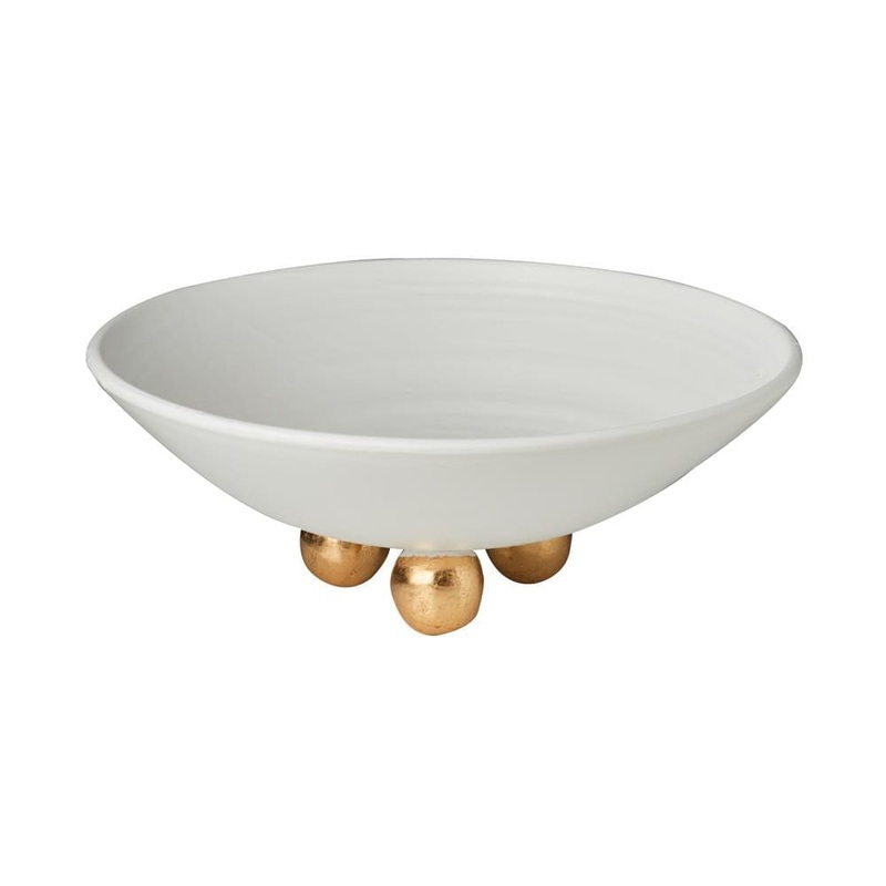 Catalina Wide Bowl with Gold