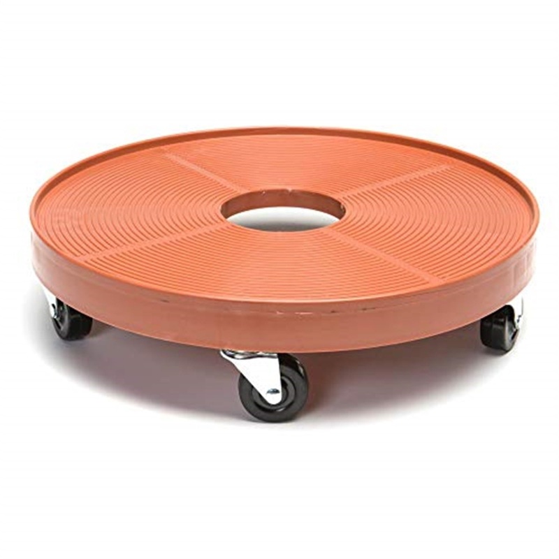 DeVault Heavy Duty Plastic Plant Dolly/Caddy with Hole, 16″