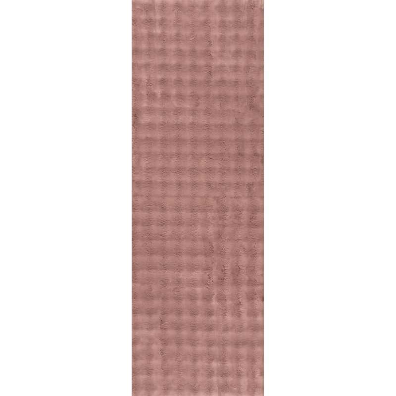 Ivana Checkered Plush Cloud Washable Rug | Burgundy