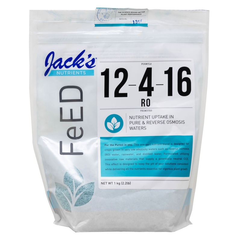 Jack’s Nutrients 12-4-16 Reverse Osmosis Water-Soluble Fertilizer for Nutrient Uptake in Pure and Reverse Osmosis Waters in Continuous Liquid Feed Programs, 2.2lbs