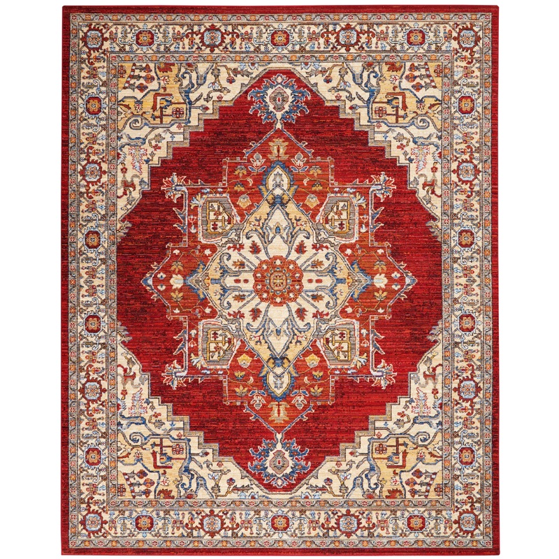 Nourison Majestic 9’6″ x 12’8″ Red Traditional Indoor Rug