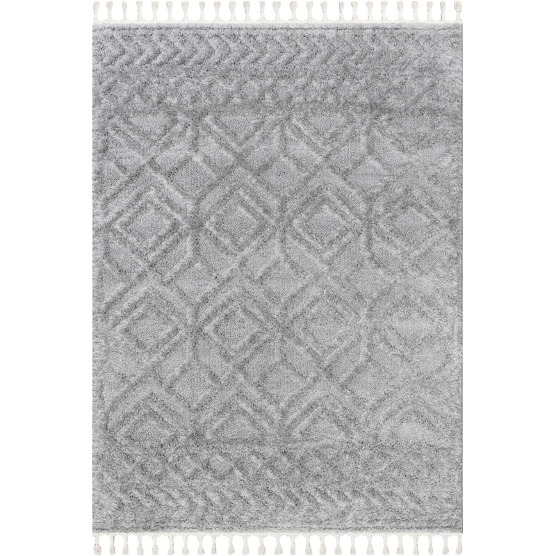 Ramira Raised Trellis Rug | Light Grey