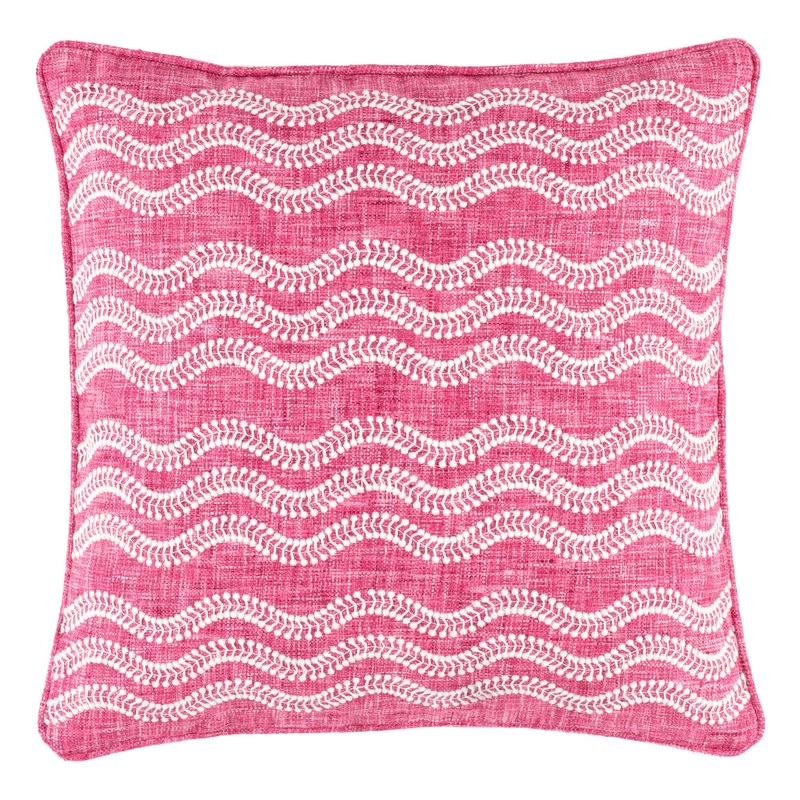 Scout Embroidered Indoor/Outdoor Decorative Pillow Cover | Fuchsia