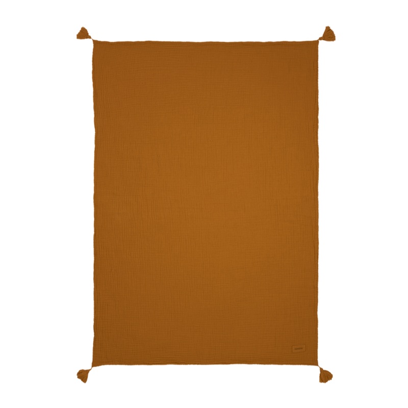 Wabi Sabi Blanket in Washed Double Muslin Golden Brown
