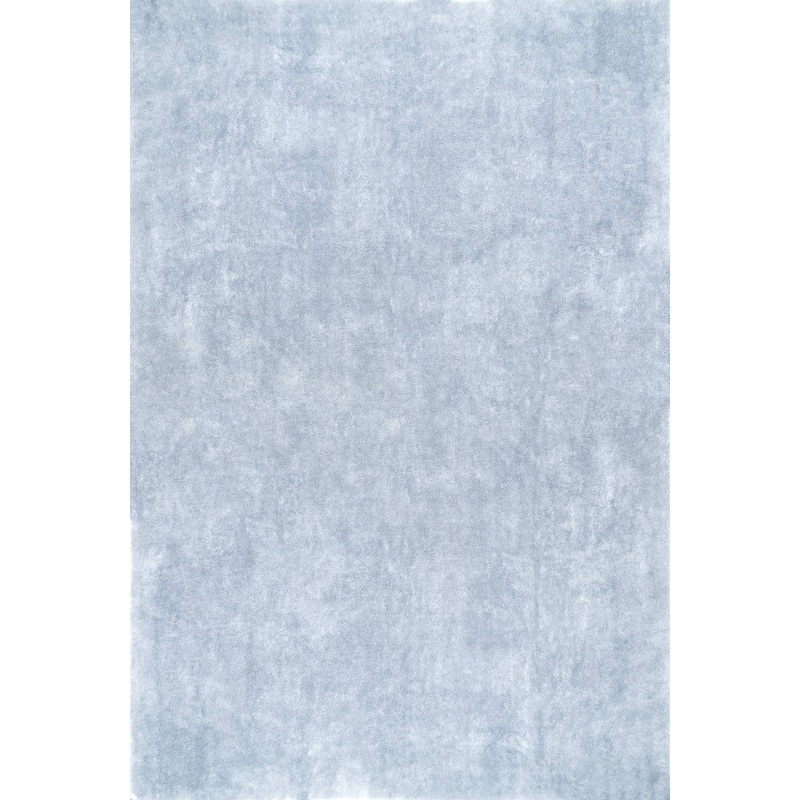 Washable Solid Shag Rug | Light Blue