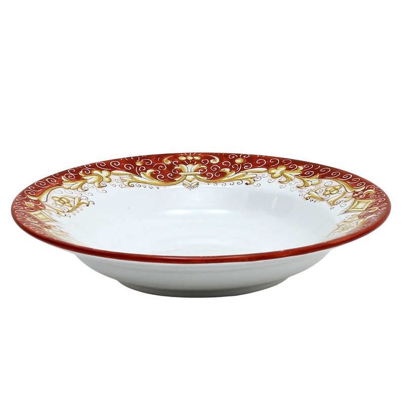 DERUTA COLORI: Pasta/Soup Rim Plate – CORAL RED