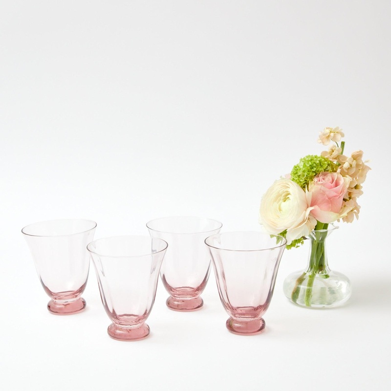 Pink Tulip Water Glasses (Set of 4)