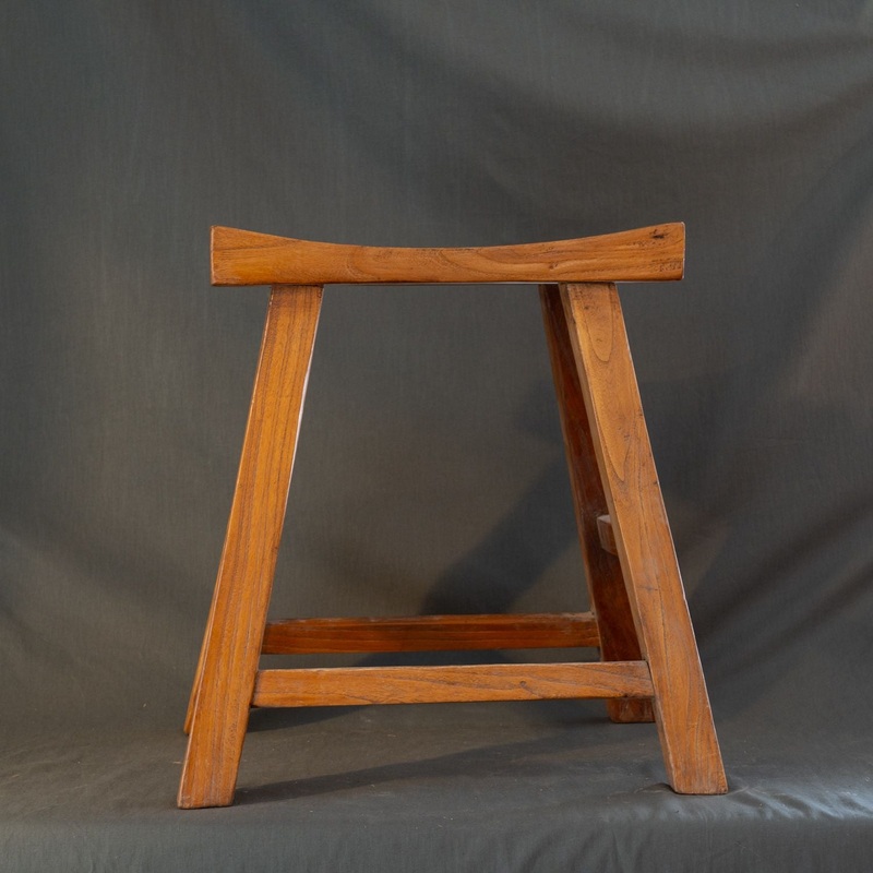 Vintage Curved Wood Stool