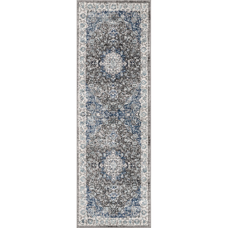 Distressed Persian Rug | Dark Grey
