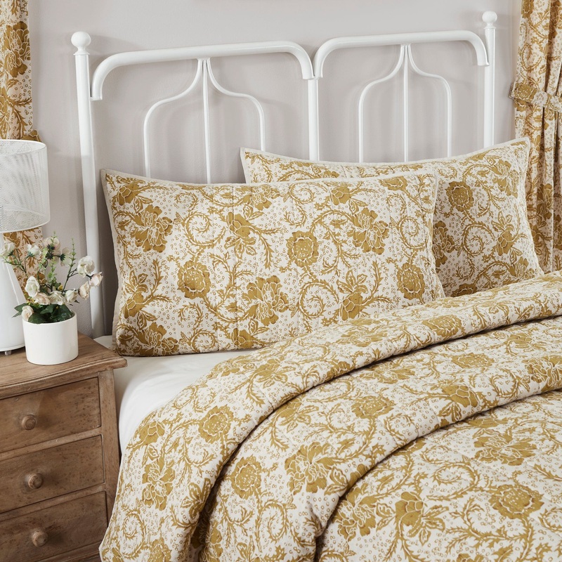 Dorset Gold Floral King Sham 21×37