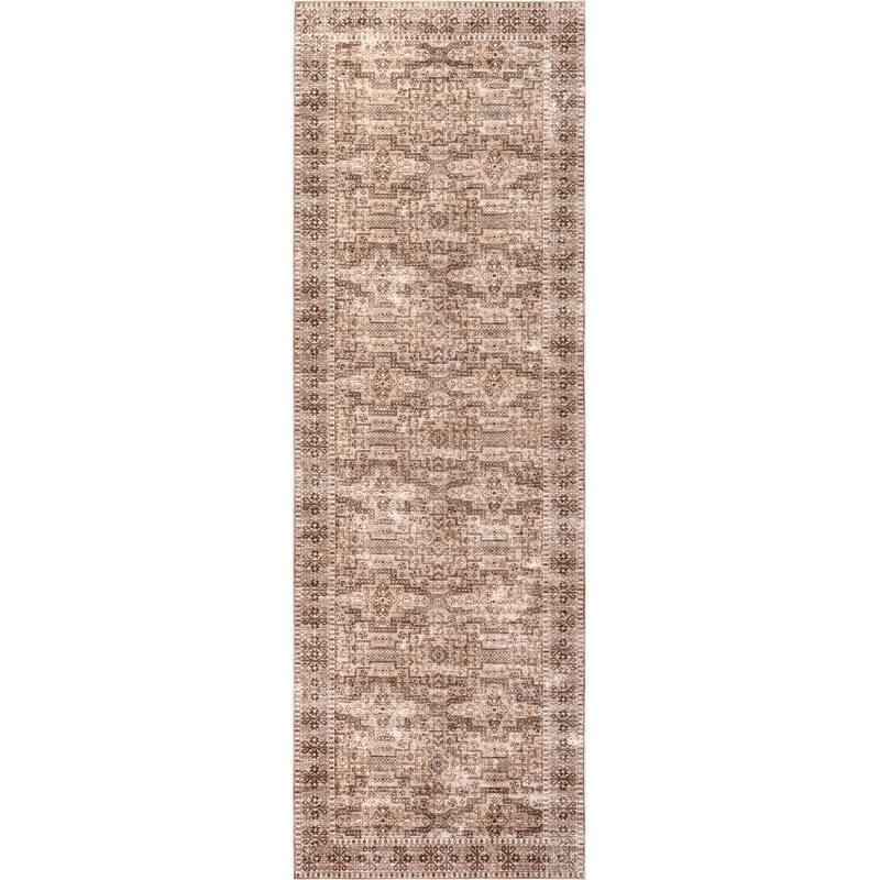 Milani Botanical Spill Proof Washable Rug | Beige