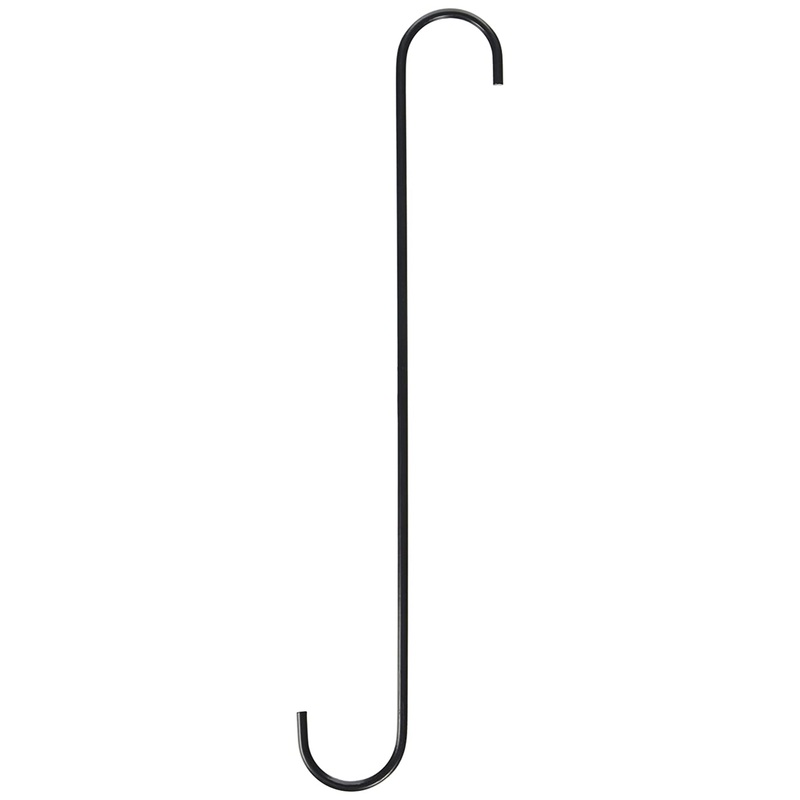 Tillamook S-Hook Extension for Baskets, Planters, or Outdoor Decor  Supports up to 30lb, Outdoor Use, Black, 18″
