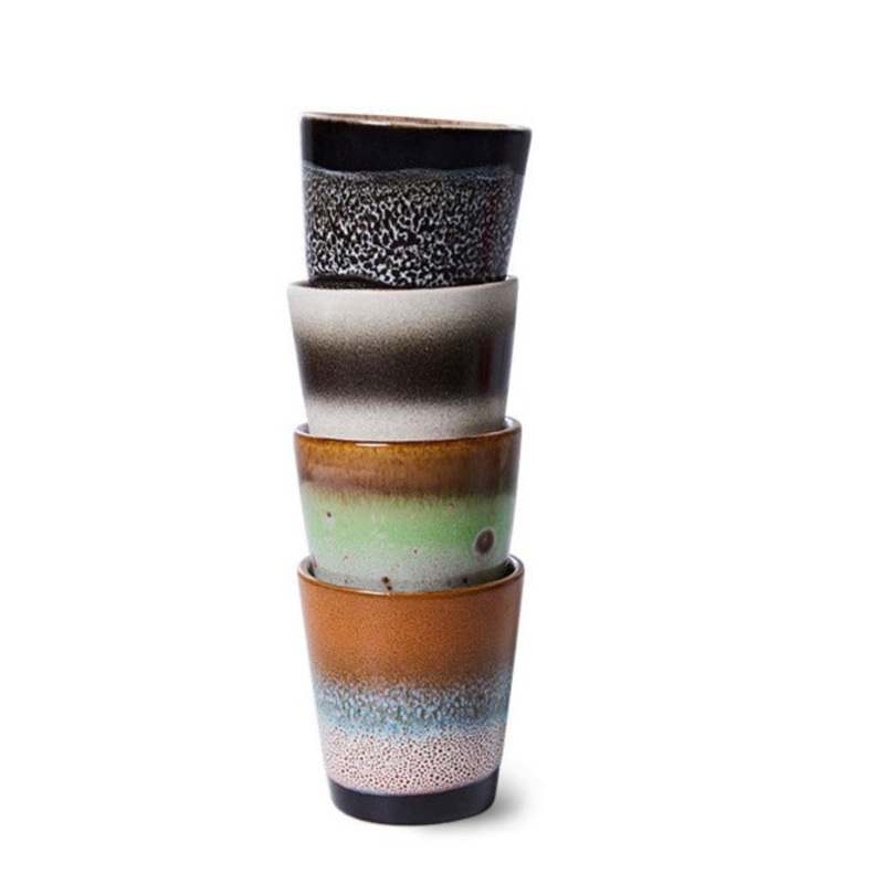 70s Ceramics Ristretto Mugs Good Vibes (Set of 4)