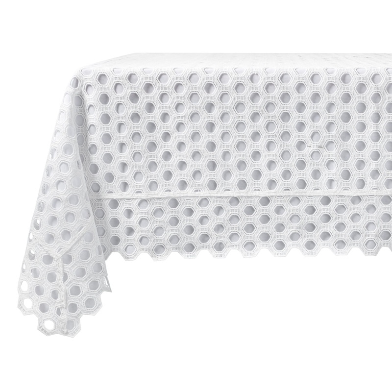 Hexagon Eyelet Tablecloth