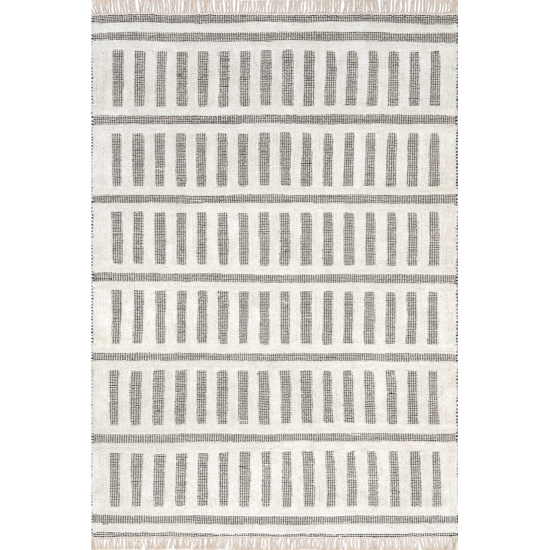 Merrick Tasseled Cotton Rug | Black