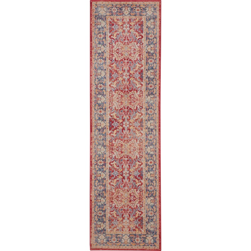 Nourison Ankara Global 2’4″ x 8′ Red Vintage Indoor Rug