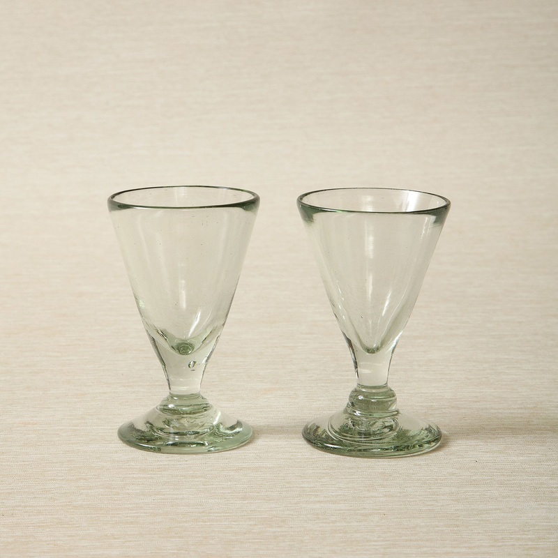 Recycled Footed Cone Glass