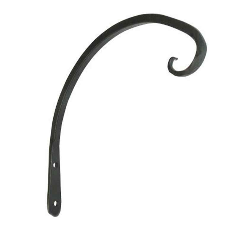 Hookery Angled Upturned Metal Hanger for Plants, Lanterns, or Outdoor Decorations  Outdoor Use, Supports up to 20lb, Black, 8″