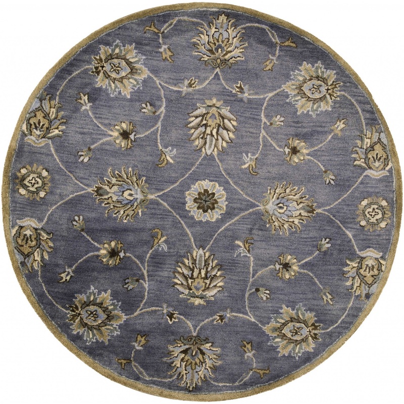 Midnight Blue Hand Tufted Traditional Area Rug