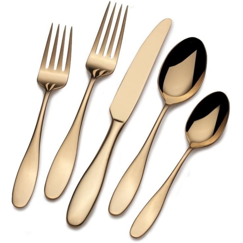 Mikasa Hamilton Copper 20-Piece 18/10 Stainless Steel Flatware Set, Service for 4