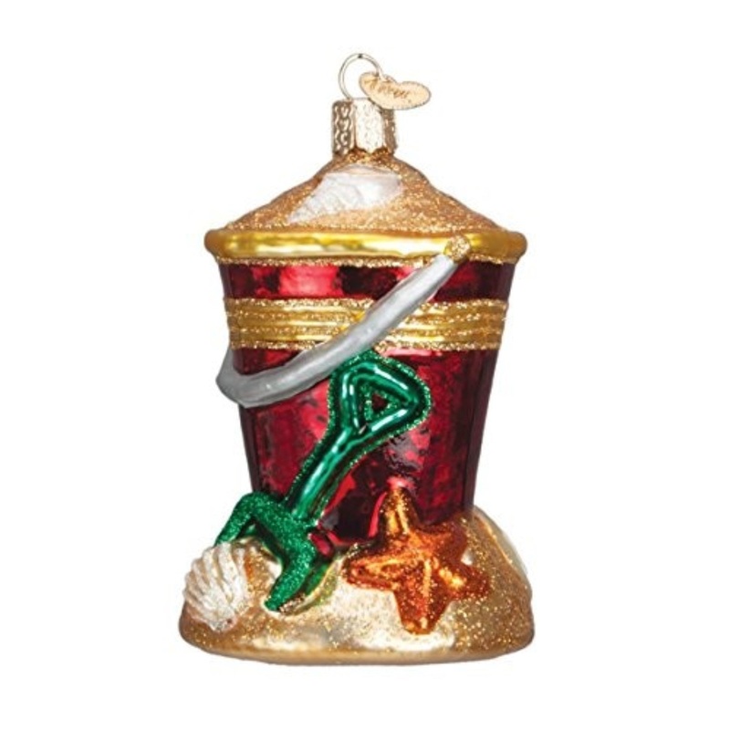 Old World Glass Blown Ornaments for Christmas Tree, Beach Bucket