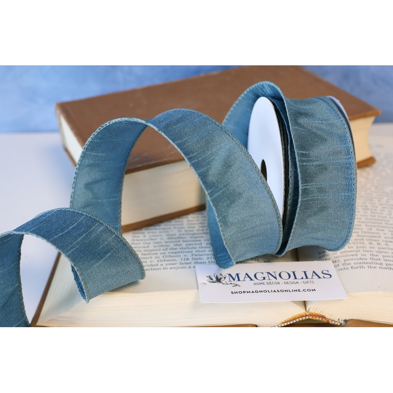 1.5″ Dusty Blue Dupioni Ribbon Bolt