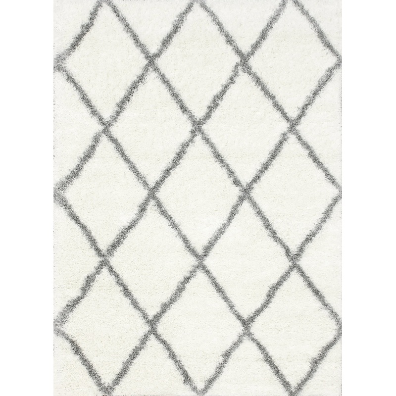 Diamond Shag Rug | Grey