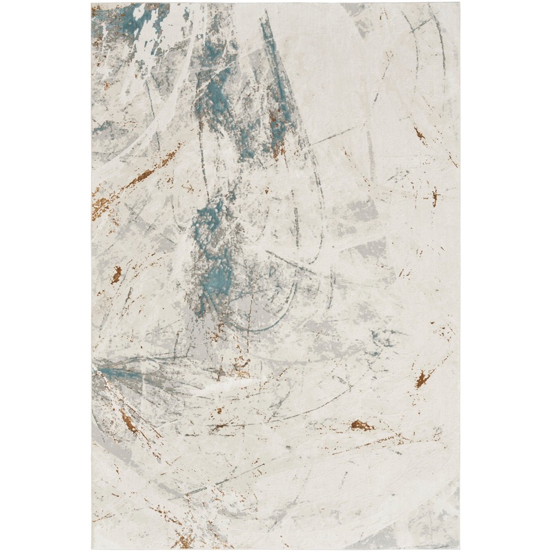 Nourison Desire 3’11” x 5’11” Ivory Grey Blue Modern Indoor Rug