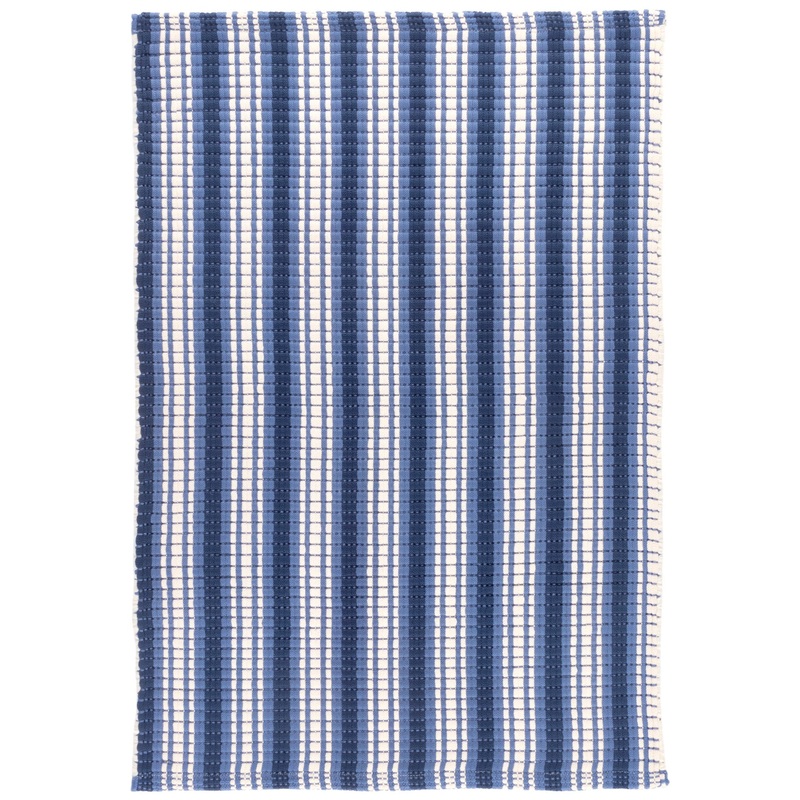 Rockland Stripe Handwoven Indoor/Outdoor Rug | Blue