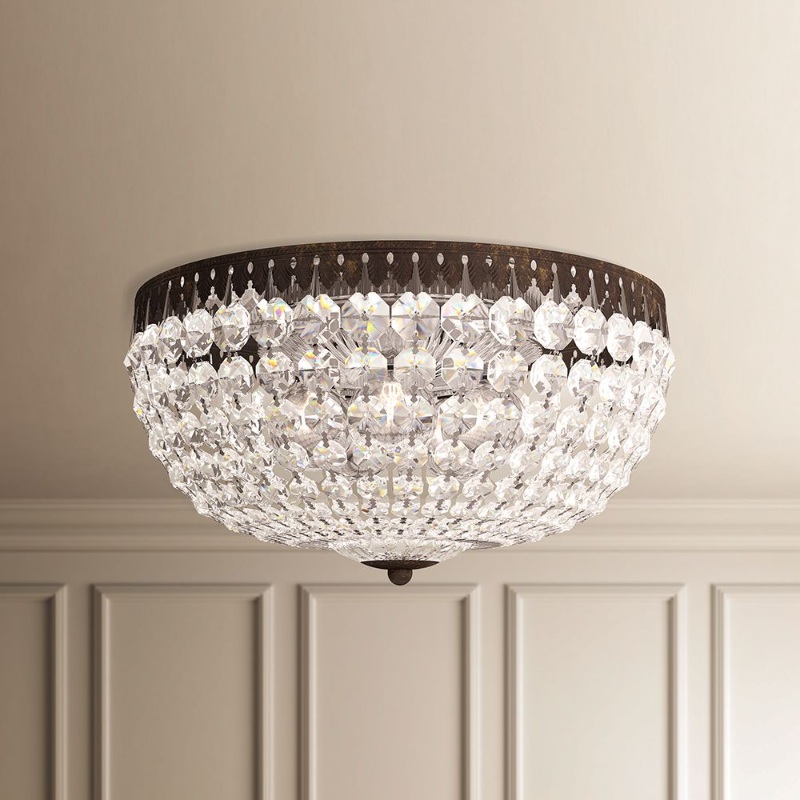 Schonbek 1564 Petit Crystal 5-lt 14″ Flush Mount