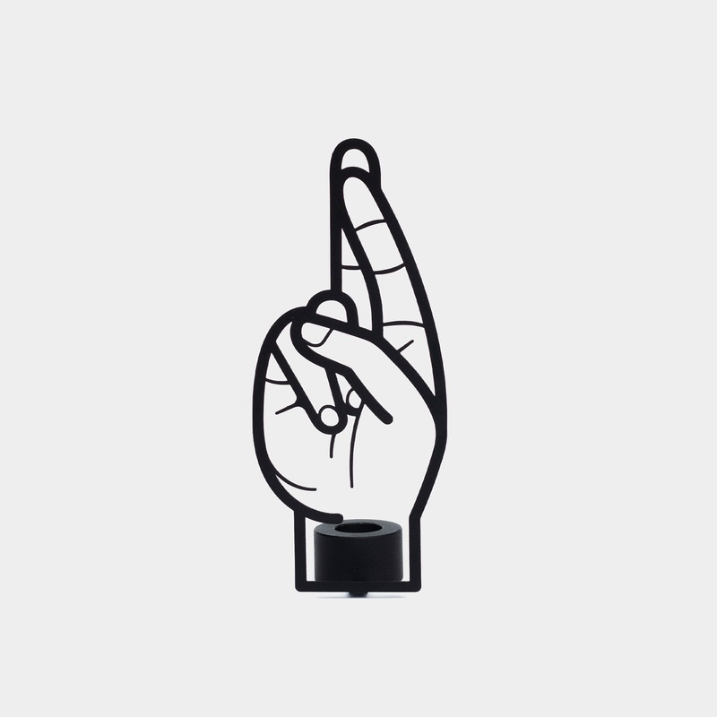 CandleHand Taper Candle Holder – Crossed Fingers