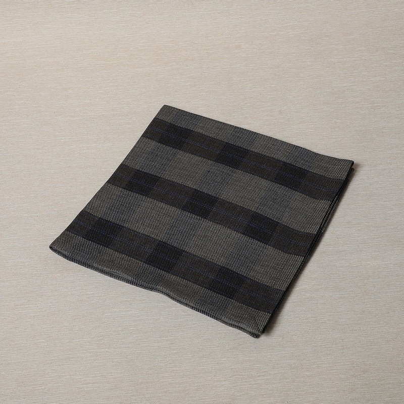Grey, black and royal blue tartan check kitchen towel