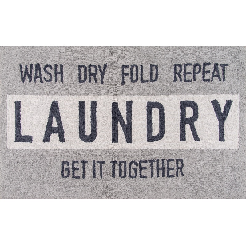 Momeni Cucina Typographic Hand Hooked Contemporary Rectangle Indoor Area Rug