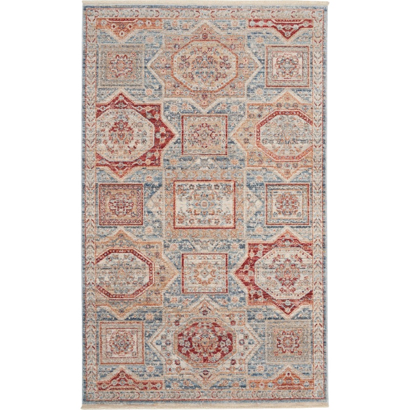 Nourison Homestead 3′ x 5′ Blue/Multicolor Vintage Indoor Rug