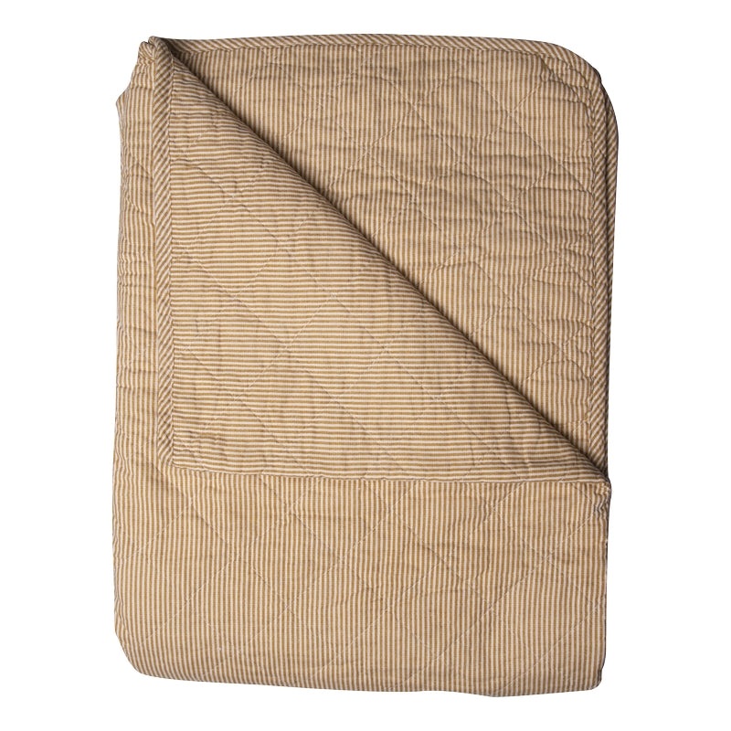 Quilt Ethnic, stripe-mustard, 140×180 cm