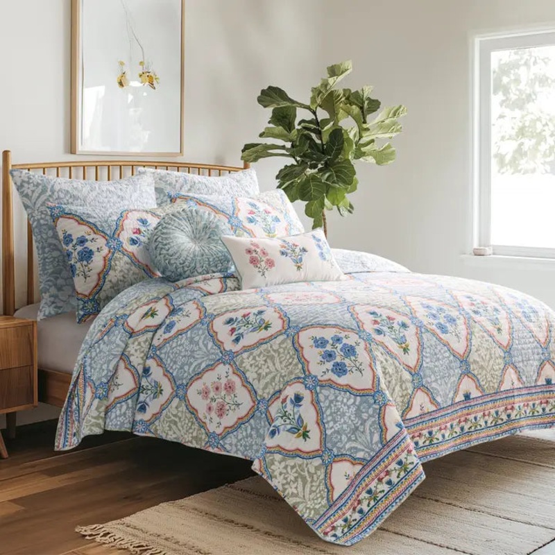 Zoey Cotton Quilt Set | Coastal Quilt Sets | Zoey Coastal Bedding Collection