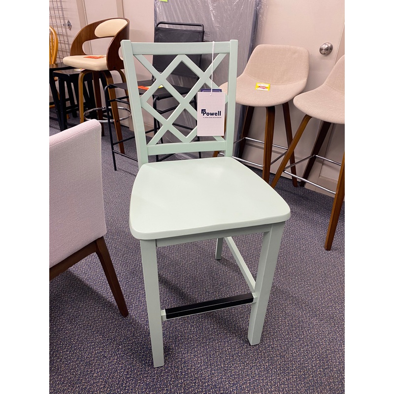 25.25″ Shelby X-Back Farmhouse Counter Height Stool Mint Green – Powell