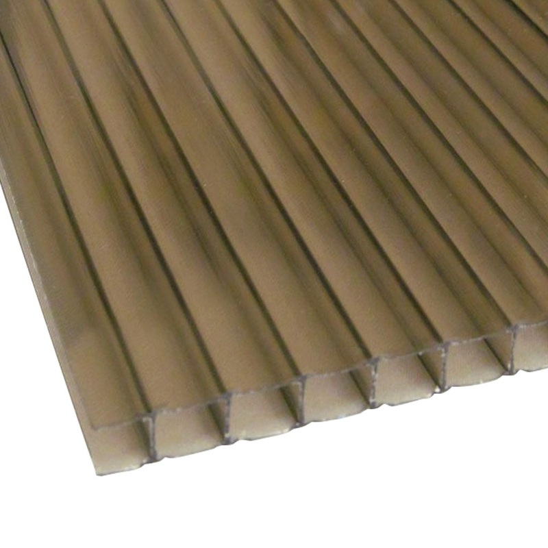 8mm Bronze Twinwall Polycarbonate Panels – 10 pack