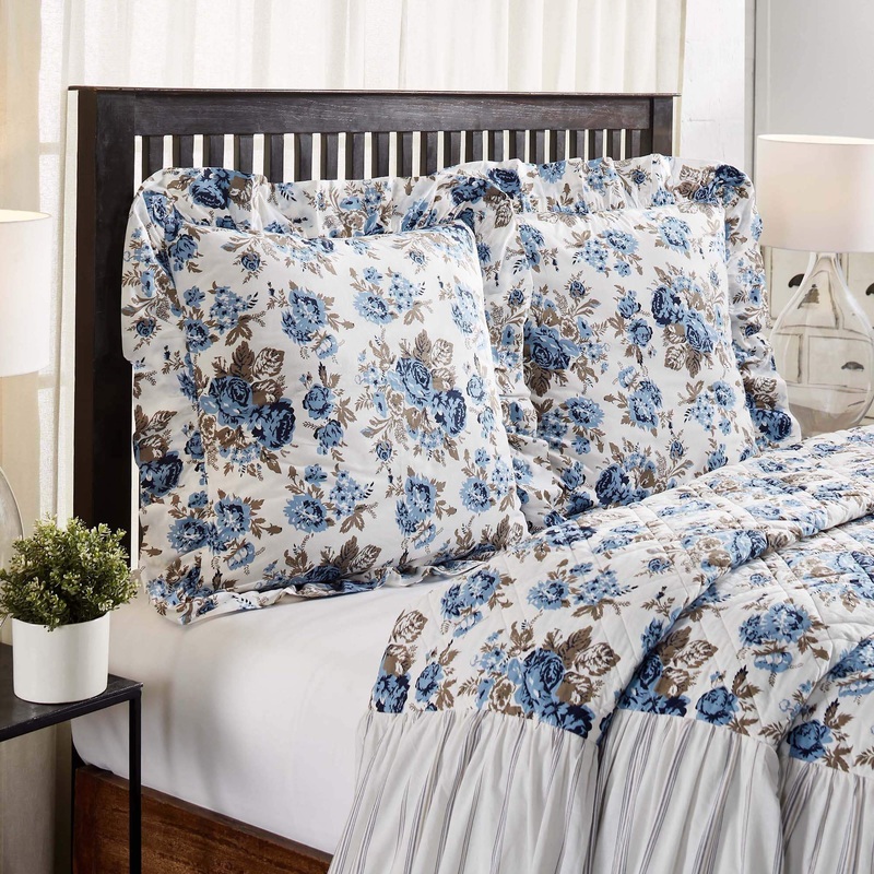 Annie Blue Floral Fabric Euro Sham 26×26