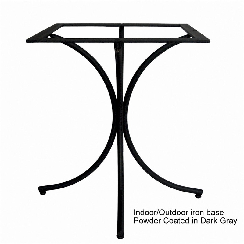 CAFE-BISTRO SQUARE TABLE: Ceramic-Stone top on iron base (24″x24″ x 30″ High.) in Deruta, Italy.