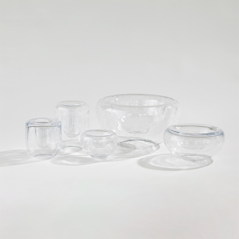 Double Take Vase – Clear Seeded